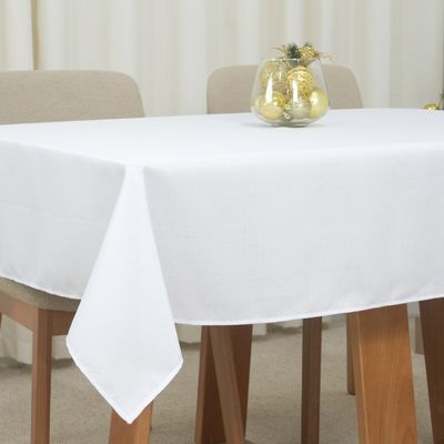 Toalha de Mesa 8 Lugares Oxford Maquinetado Natal Branca