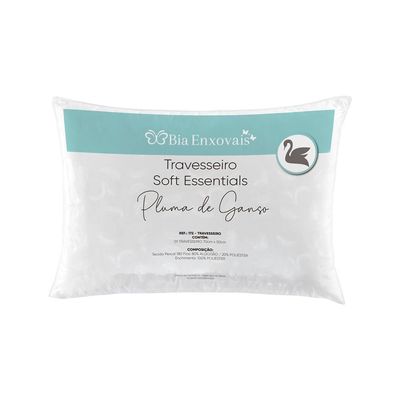 Travesseiro Pluma de Ganso Sintética Soft Essentials 01 Peça - Branco