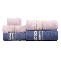 Kit de Toalhas de Banho 5 peças 420g/m² Jeans/Rosa Nude Romance Sonhare Prata