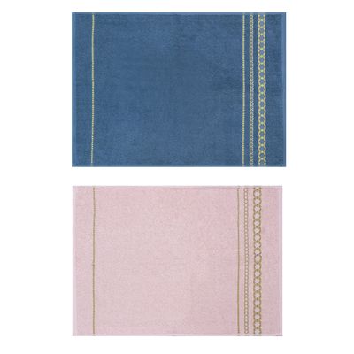 Kit de Toalhas de Banho 5 peças 420g/m² Jeans/Rosa Nude Romance Sonhare Prata