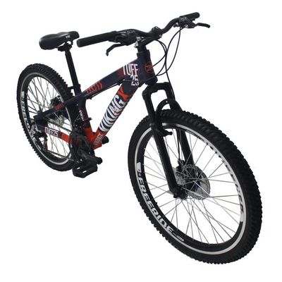 Bicicleta VikingX TUFF25 Aro 26 Freeride 21V Roxo/Laranja