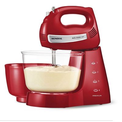 Batedeira Premium Bella Massa Inox Mondial B-29 Np Batedeira-127v-vermelho/inox 110V
