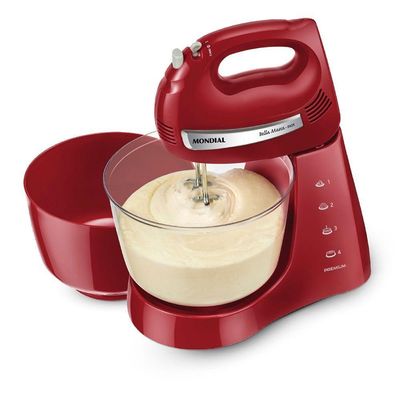 Batedeira Premium Bella Massa Inox Mondial B-29 Np Batedeira-127v-vermelho/inox 110V