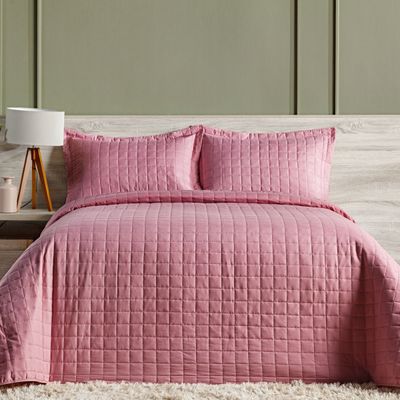 Cobre Leito Matelassê Percal 300 fios Basic Casal Padrão 03 Peças 100% Poliéster - Rosê