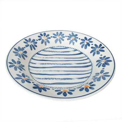 Prato Fundo de Cerâmica Donna Margaridas 21,5cm 12 Unidades - Biona 149834
