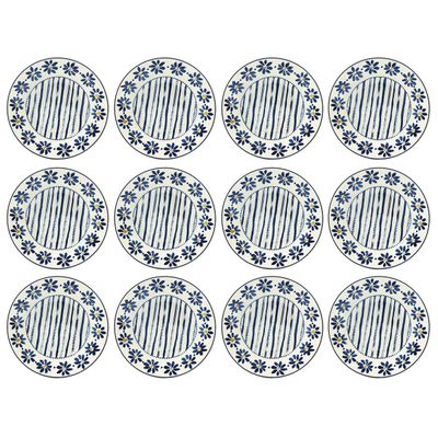Prato Fundo de Cerâmica Donna Margaridas 21,5cm 12 Unidades - Biona 149834