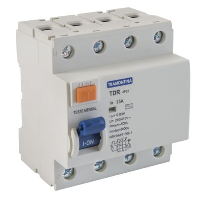 Interruptor TDR-25 4P 25 A 30 mA 6 KA Tramontina