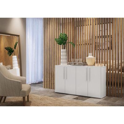 Aparador Buffet 4 Portas Viena V3604 Branco Branco