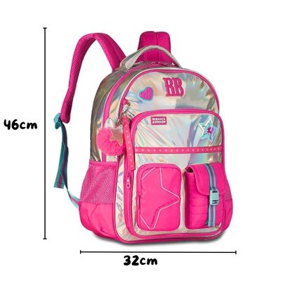 Kit Mochila De Costas E Estojo Rosa 17,5 Rb27020