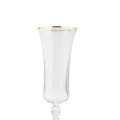 Jogo de taças champanhe cristal ecológico Bohemia Grace 190ml 6 peças ouro