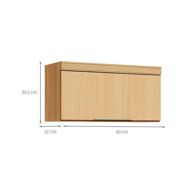 Armário Aéreo Marquesa 100% MDF 1 Porta Nature 80 cm