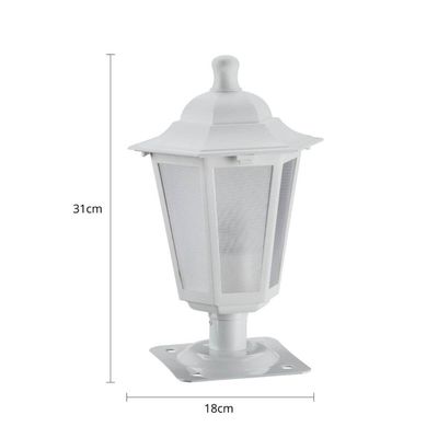 Balizador de Jardim Branco Alumínio 31cm Luminária Lente Fosca Murro Decorativo Dital