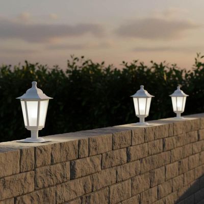 Balizador de Jardim Branco Alumínio 31cm Luminária Lente Fosca Murro Decorativo Dital