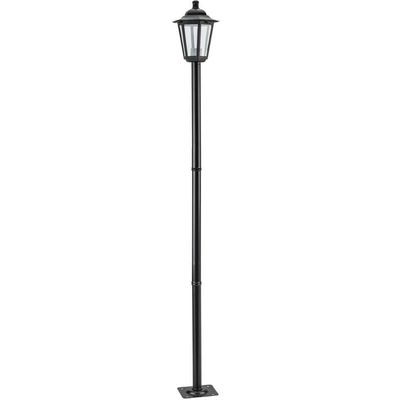 Poste Preto de Jardim 1,71m Luminária Retrô Externo Alumínio Grego Dital Colonial Bivolt