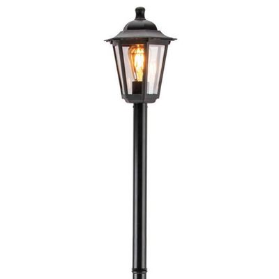 Poste Preto de Jardim 1,71m Luminária Retrô Externo Alumínio Grego Dital Colonial Bivolt