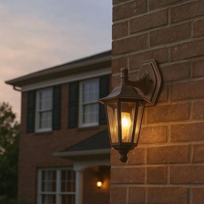 Arandela Clássica Grega Colonial Luminária de Parede 37cm Marrom Lente Transparente
