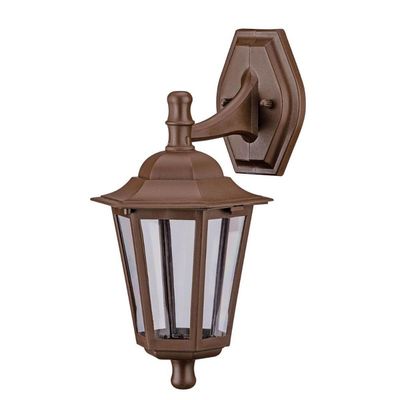 Arandela Clássica Grega Colonial Luminária de Parede 37cm Marrom Lente Transparente
