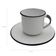Jogo 6 Xícaras com Pires Caneca Esmaltada 180ml