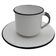Jogo 6 Xícaras com Pires Caneca Esmaltada 180ml