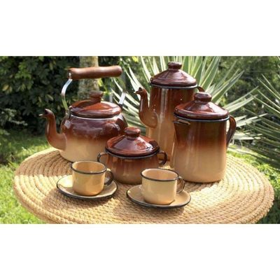 Cafeteira Tradicional Esmaltada Marrom Degradê 1,1 L Ewel