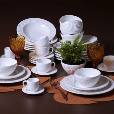 Aparelho De Jantar 42 Peças Roma Branco Porto Brasil
