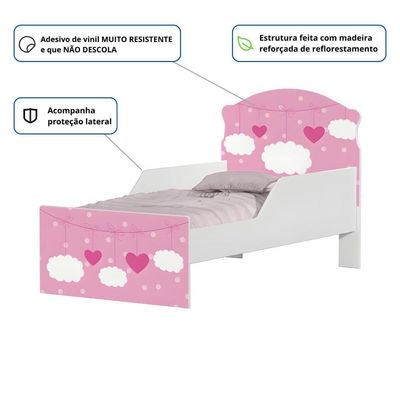 Mini Cama Nuvens E Coração Meninas