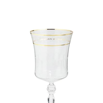 Jogo de taças para água Bohemia Grace em cristal 300ml 6 peças ouro rim