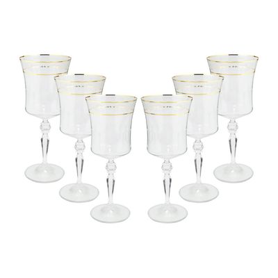 Jogo de taças para água Bohemia Grace em cristal 300ml 6 peças ouro rim