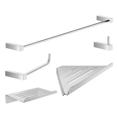 Kit Acessórios Para Banheiro Alto Brilho 5 Peças Grego Metal 2102tr