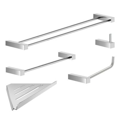 Kit Acessórios Para Banheiro Escovado 5 Peças Grego Metal 2160tr