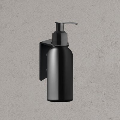 Suporte Frasco Shampoo Para Banheiro Preto Fosco Agata Grego Metal