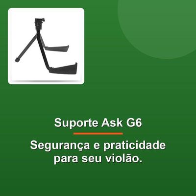 Suporte Para Violão Ask G6 Preto Portátil