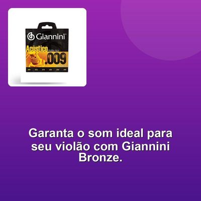 Corda Violão Giannini Bronze Acústica 65-35