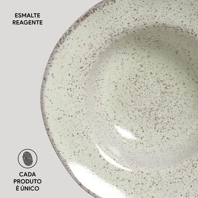 Conjunto de Pratos de Sobremesa Orgânico Pistache 250ml 4 Peças Porto Brasil Verde