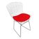 Kit 6 Cadeiras Bertoia Cromada Com Assento Sintético Vermelho