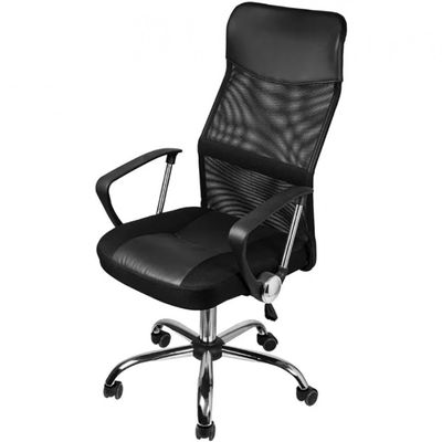Cadeira de Escritório Giratória OR Design Desk com Regulagem de Altura, Apoio para os Braços e Sistema Relax Preto