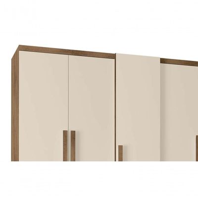 Guarda-roupa Casal Munique 5 Portas Freijó Com Off White - Rv Móveis
