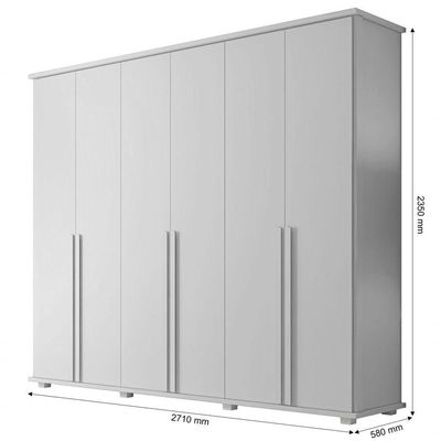 Guarda-roupa Casal Branco Estrela 6 Portas - Rv Móveis