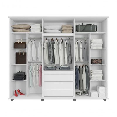 Guarda-roupa Casal Branco Estrela 6 Portas - Rv Móveis