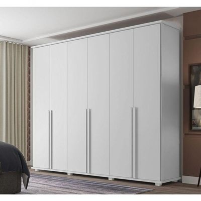 Guarda-roupa Casal Branco Estrela 6 Portas - Rv Móveis
