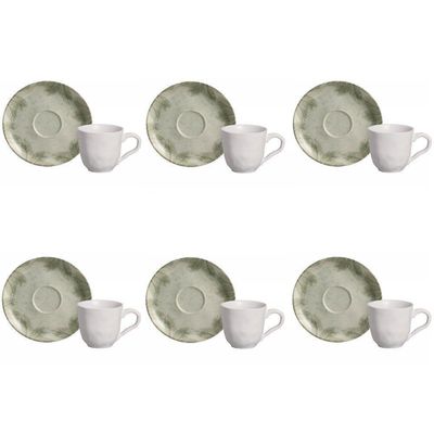 Conjunto De Xícara De Cafezinho Com Pires 06 Peças Bio Tropicália Porto Brasil