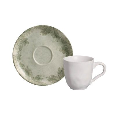 Conjunto De Xícara De Cafezinho Com Pires 06 Peças Bio Tropicália Porto Brasil