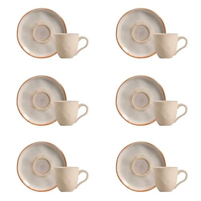 Conjunto De Xícara De Cafezinho Com Pires 06 Peças Bio Tempus Porto Brasil