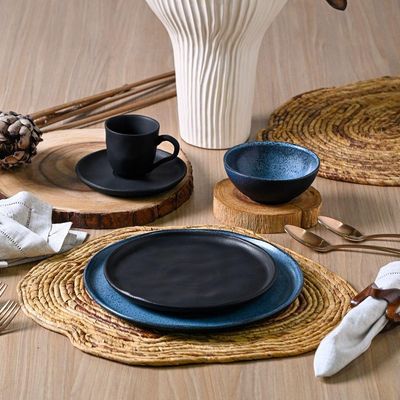 Conjunto De Pratos De Sobremesa 06 Peças Bio Preto Matte Porto Brasil