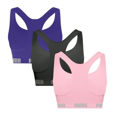 Kit 3 Tops Puma Nadador Sem Costura Feminino P / Roxo/Rosa