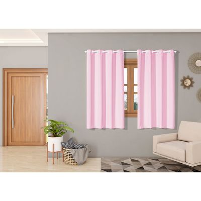Cortina Isa Varão Tecido Oxford 2,80m x 1,60m p/ Janela Sala Quarto - Rosa