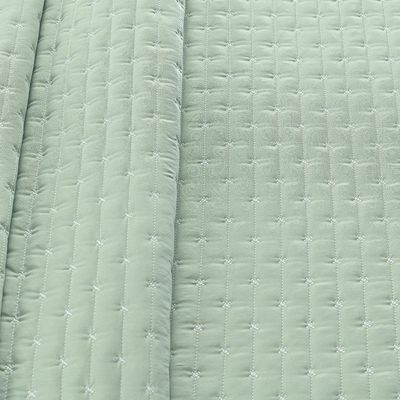 Kit Cobre Leito Colcha Quality King 3 Peças Percale 200 Fios Bordado - Verde Menta