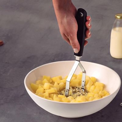 Kit 8 Amassadores de Batatas Aço Inox Espremedor Tramontina Utilità Legumes Feijão Tomate