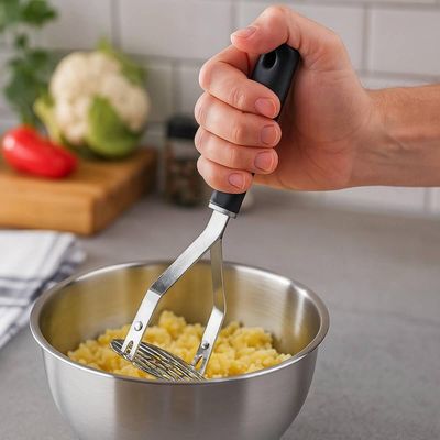 Kit 8 Amassadores de Batatas Aço Inox Espremedor Tramontina Utilità Legumes Feijão Tomate
