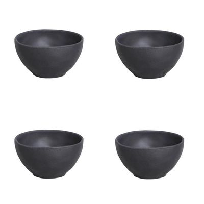 Conjunto De Cumbucas 04 Peças 560ml Orgânico Preto Matte Porto Brasil